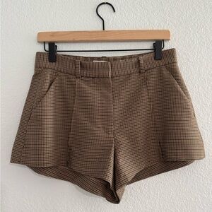 Abercrombie & Fitch Brown Plaid Micro Shorts